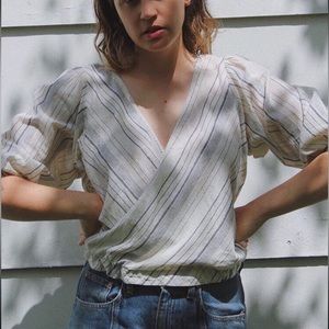 Esby Apparel Marie Top, reversible top, Riviera Stripe, size S - DEADSTOCK